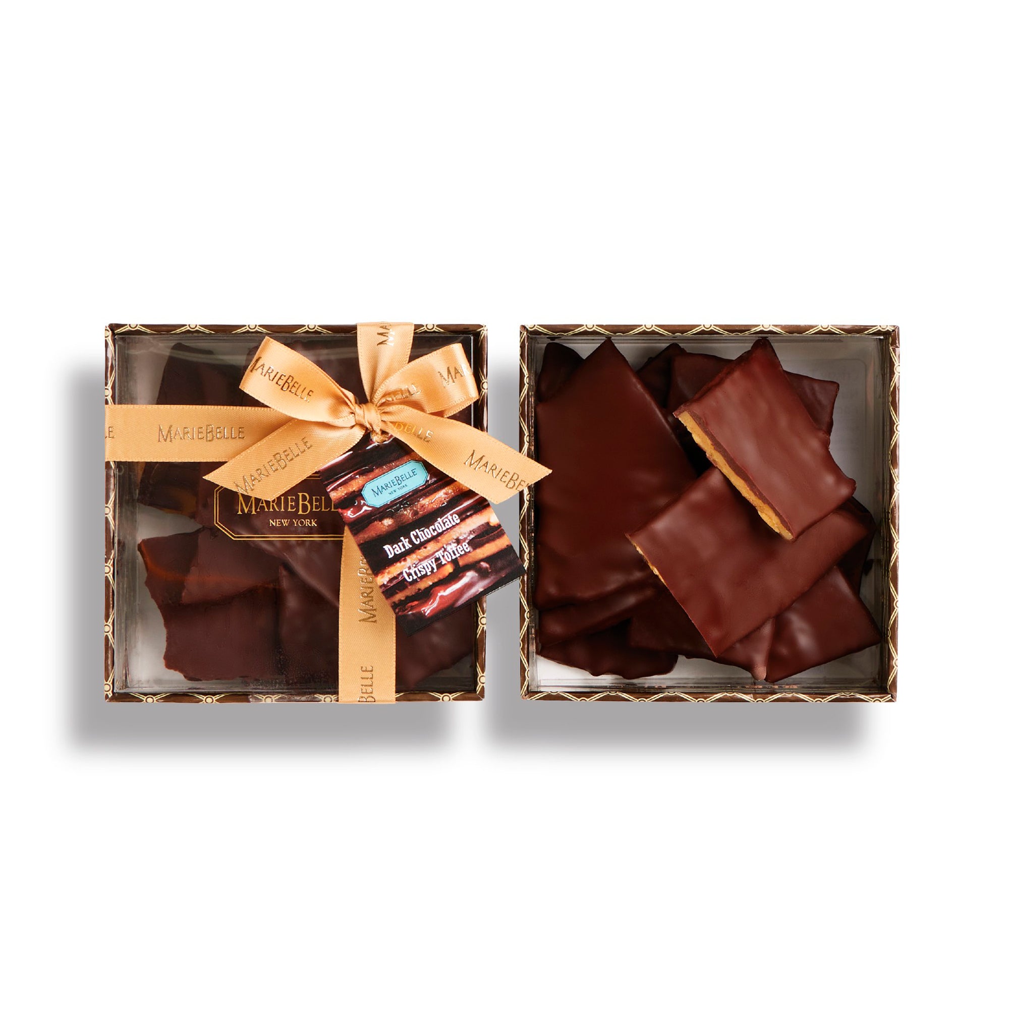 Dark Chocolate Crispy Toffee Clear Box
