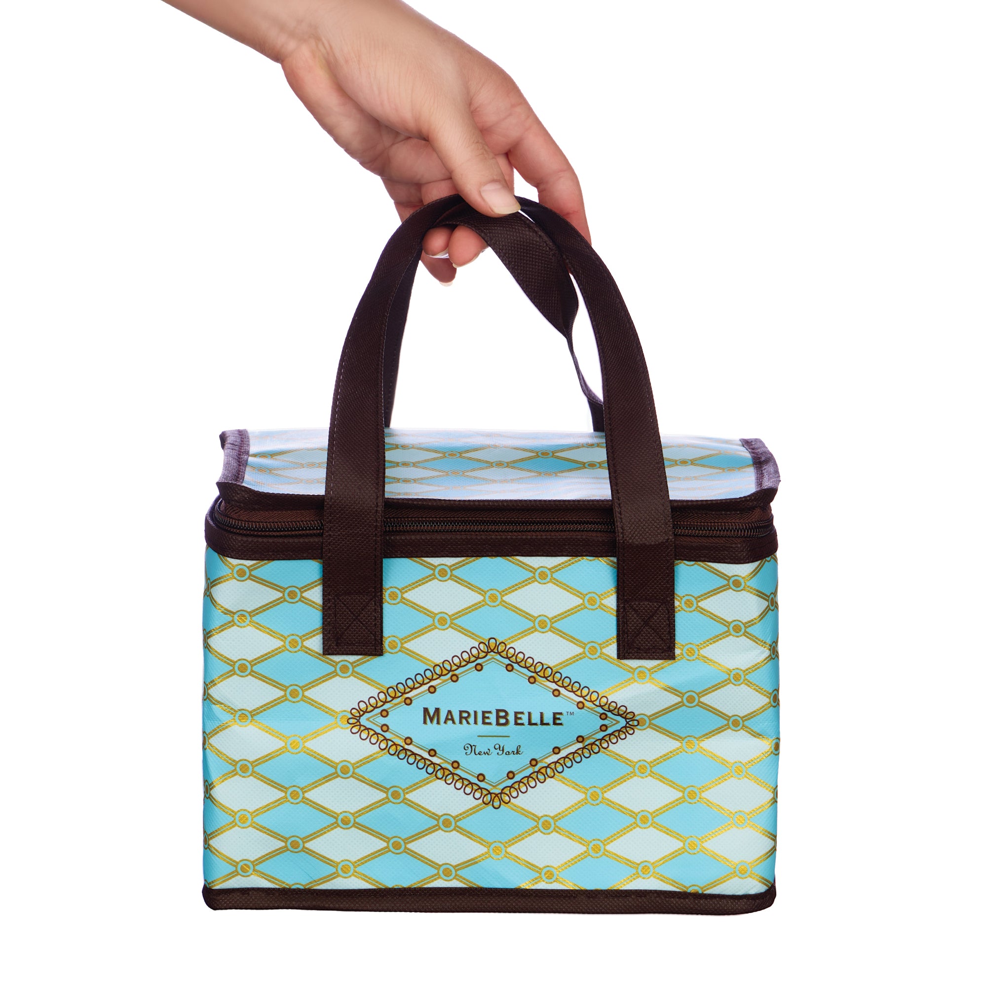 Hand Holding MarieBelle Cooler Tote Bag