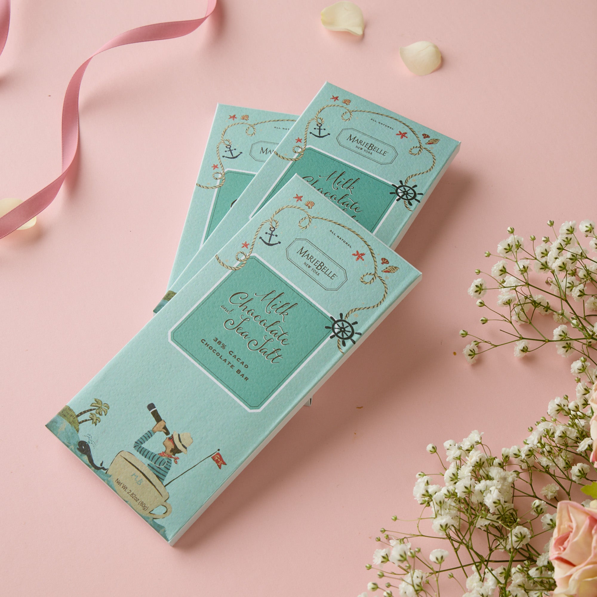 80g MarieBelle • 38% Milk Chocolate Bar with Sea Salt for Mother's Day