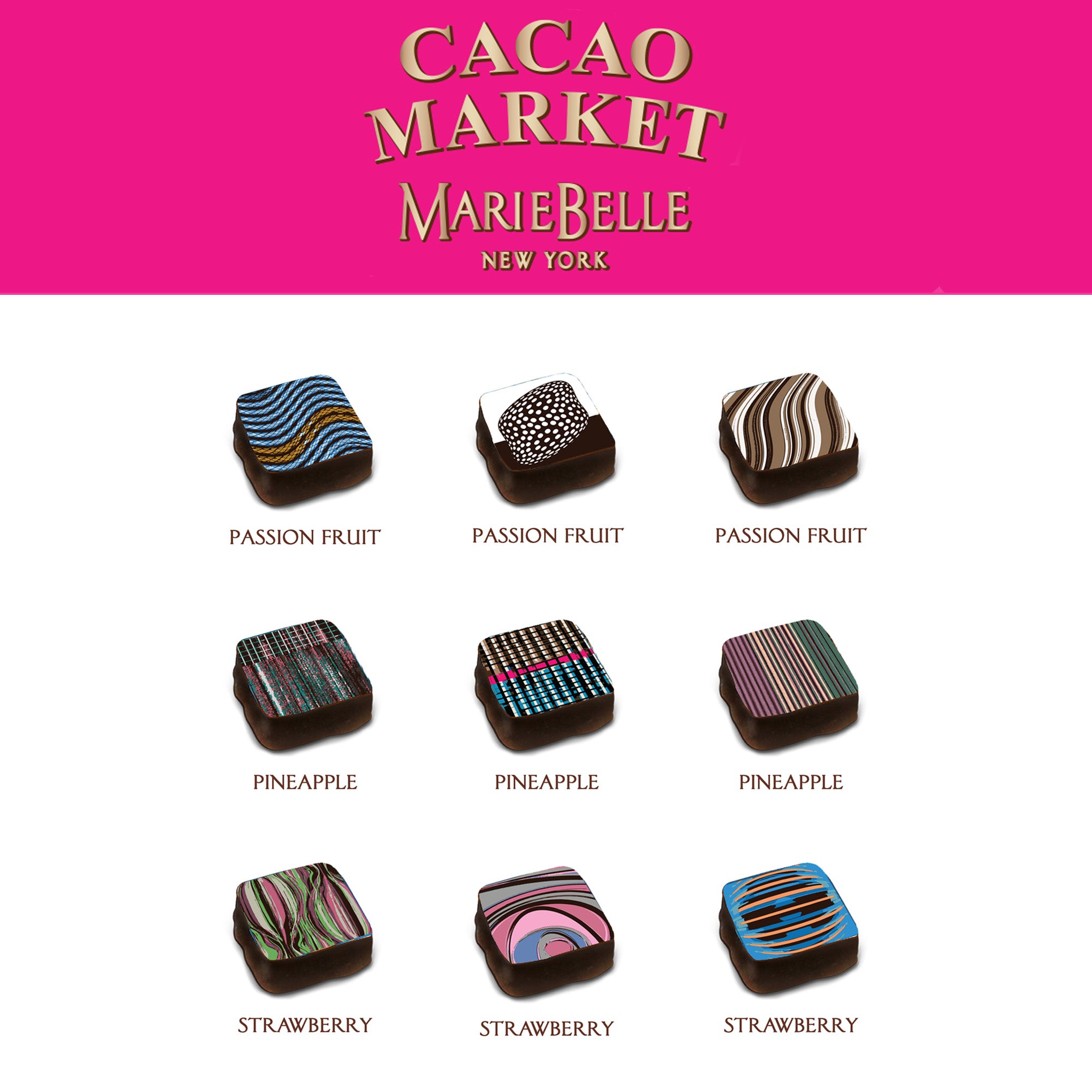 9pc Tropical Fruit Soft Caramels || MarieBelle New York