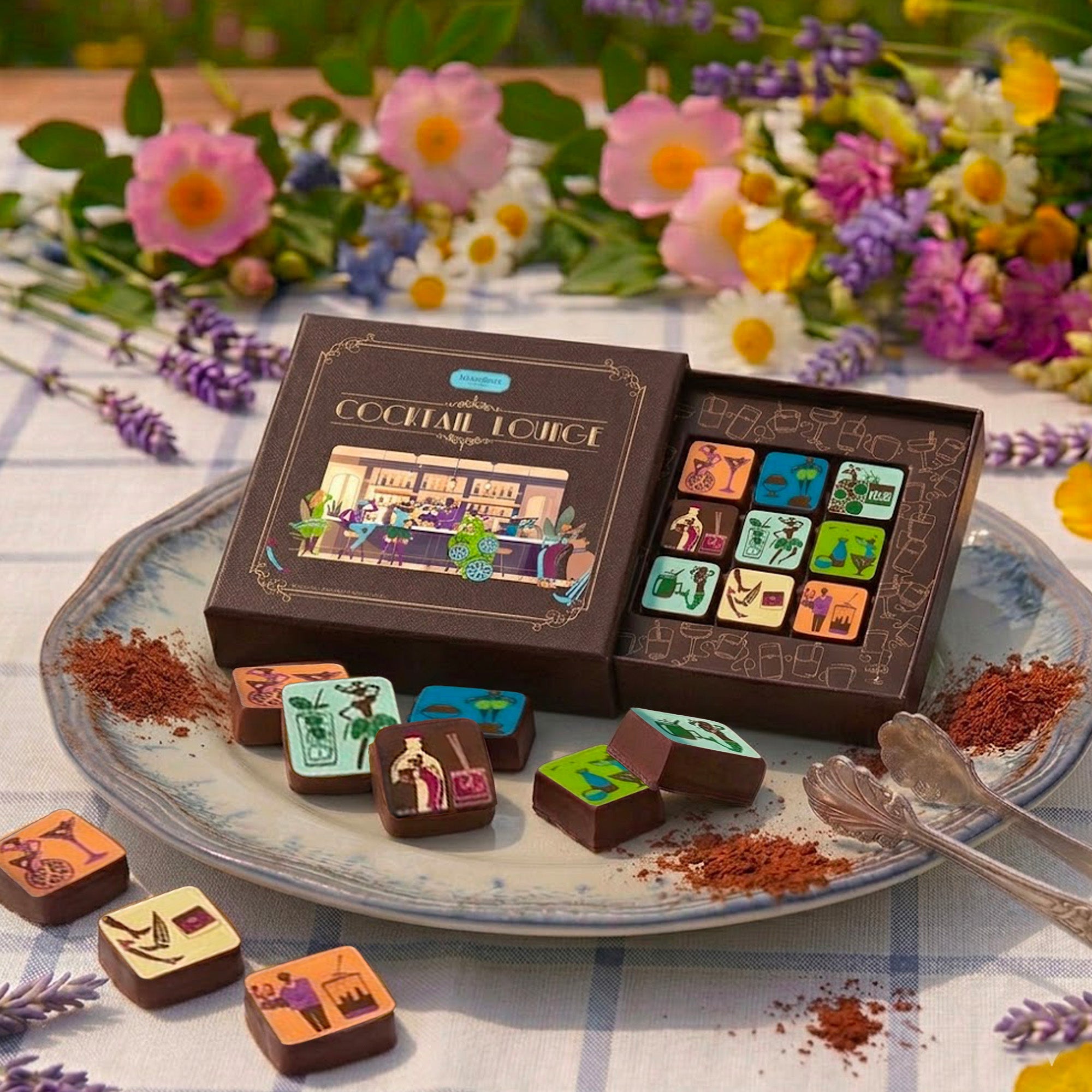 9pc Chocolate Ganache Blue Box || MarieBelle New York