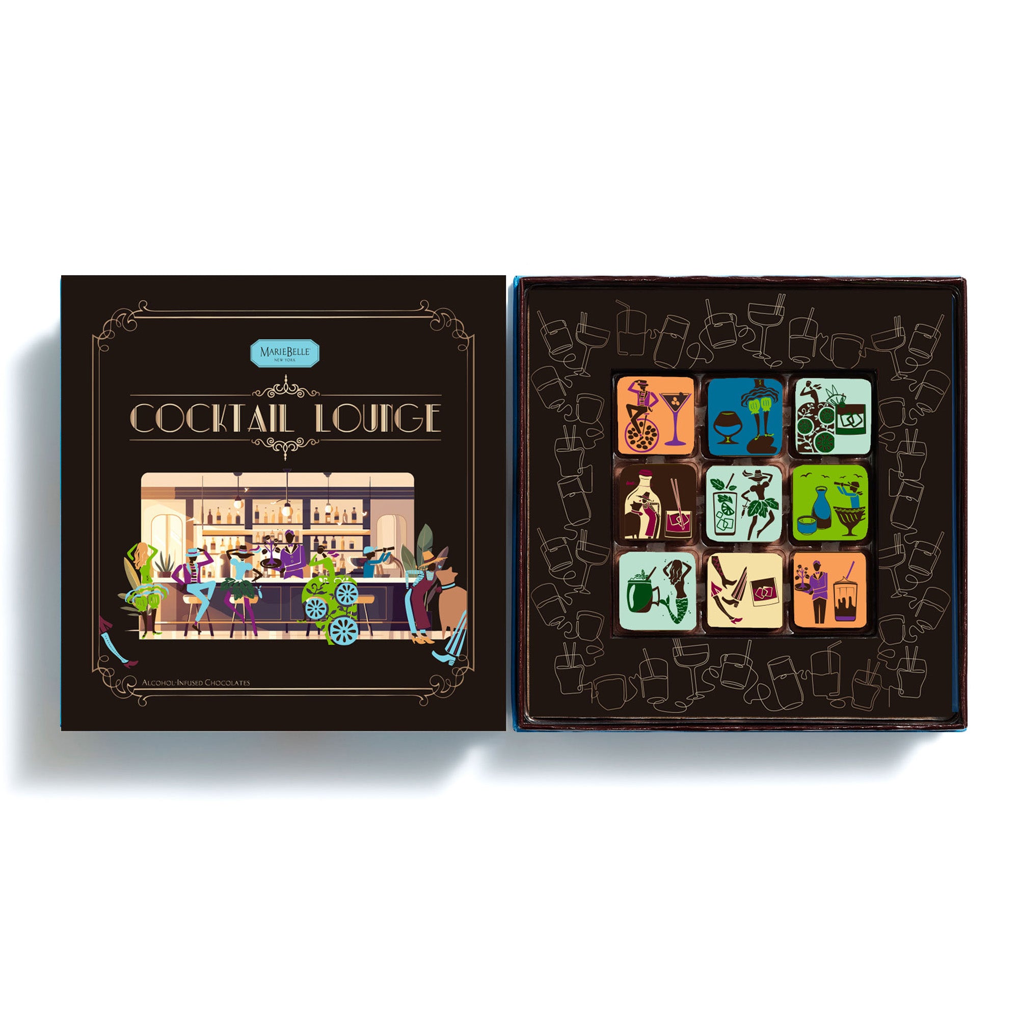 9pc Chocolate Ganache Blue Box || MarieBelle New York