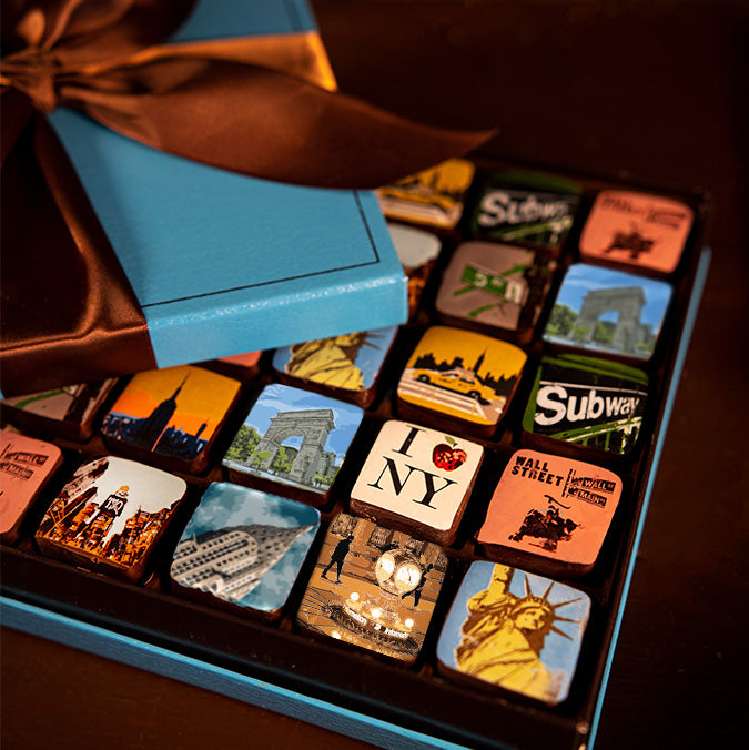 16pc New York Chocolate Ganache Blue Box