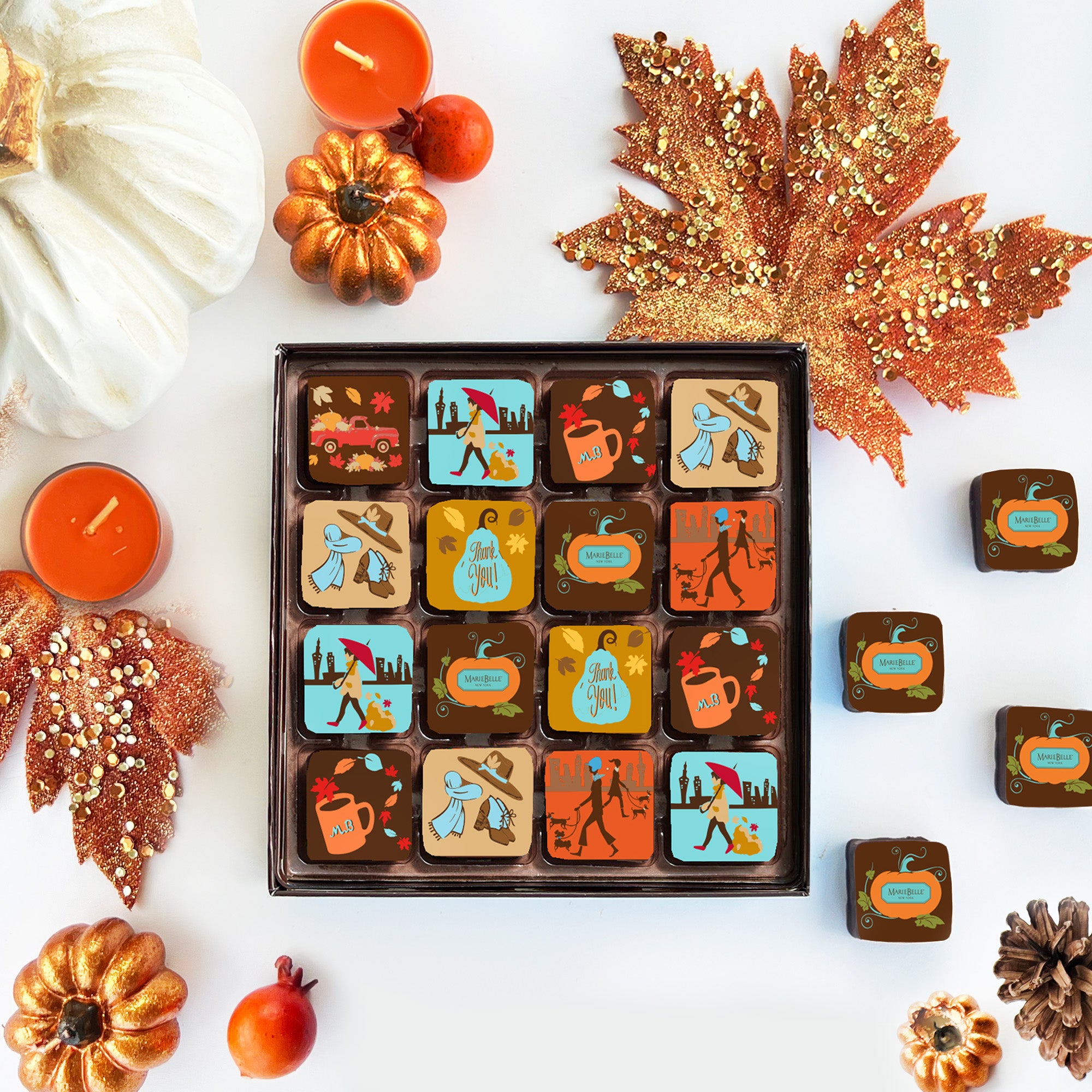 【美品】【希少】アンヌマリーベレッタ ダッフルコーアンゴラ100% Thanksgiving • 16pc Chocolate Ganache Box – MarieBelle