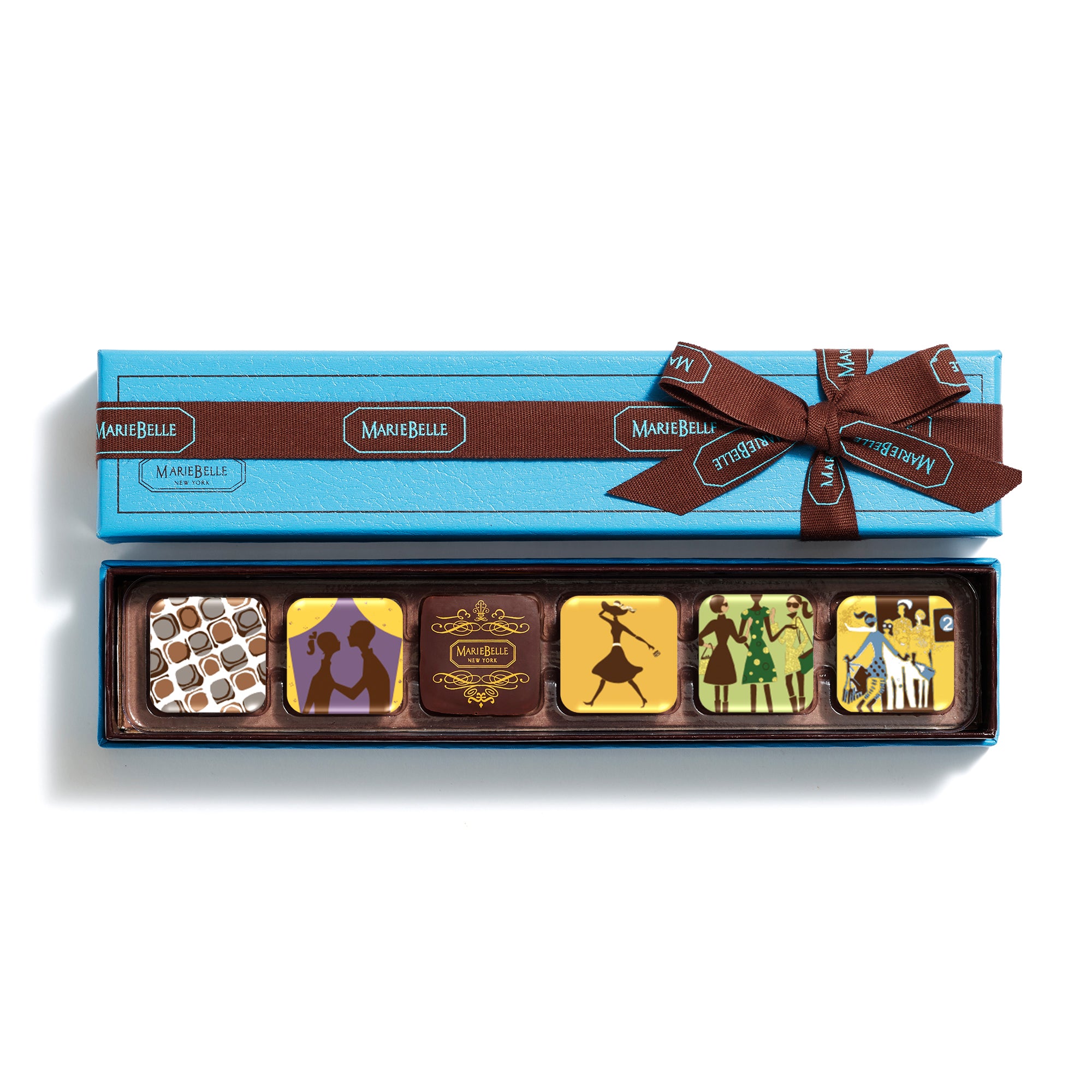 6pc Chocolate Ganache Blue Box