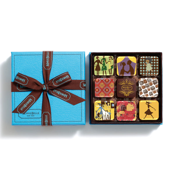 9pc Chocolate Ganache Blue Box || MarieBelle New York